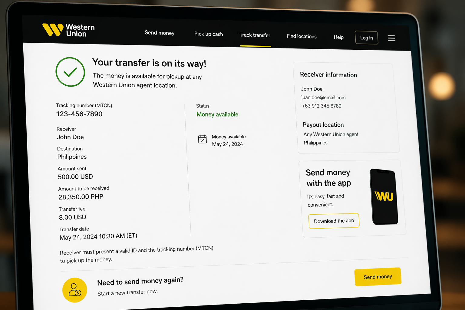 Переводы через Western Union по всему миру